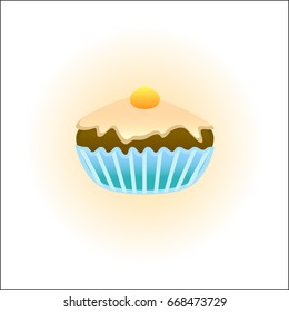 Cupcake on white background