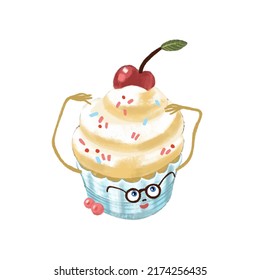 Pastel con fondo blanco aislado. Ilustración del vector