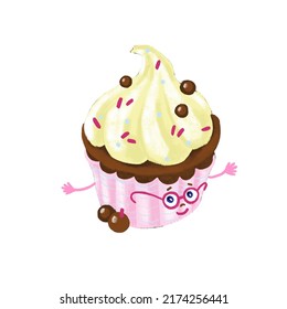 Pastel con fondo blanco aislado. Ilustración del vector