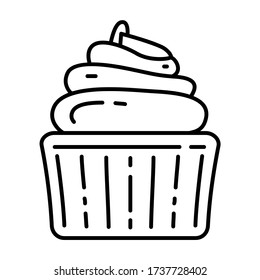 Cupcake - outline icon design - vector illustration