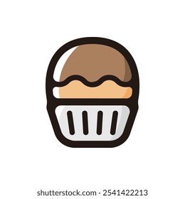 Icono de contorno de cupcake para Diseño gráfico, App y Sitios web