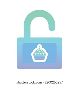 cupcake padlock logo gradient design template icon element