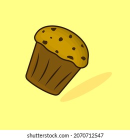 Cupcake pastries, bakery, sweets vector
