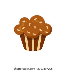 CUPCAKE PASTRY BAKING, CARTOON STYLE, INSULATED ON WHITE BACKGROUND EPS 10