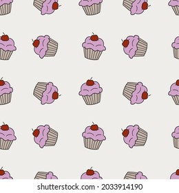 Ilustración de vectores de patrón de pastelería de pasteles. Diseño de fondo de imágenes prediseñadas. Fiesta de horror de la pancarta de vacaciones.