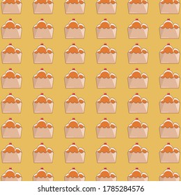 cupcake pattern background vector design
