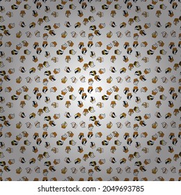 Cupcake pattern. Nice birthday pattern on black, white and orange. Vector illustration. Seamless of hand drawn vintage cute cupcakes and muffins.