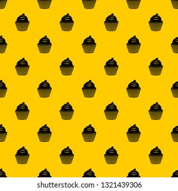 Cupcake pattern seamless vector repeat geometric yellow for any design