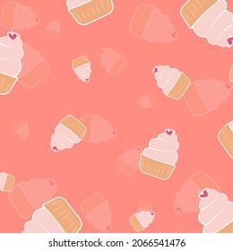 Patrón de torta dulce comida vectorial postre pastelería crema sabrosa