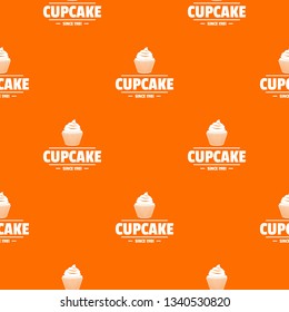 Cupcake pattern vector orange for any web design best