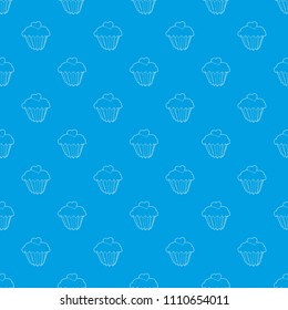 Cupcake pattern vector seamless blue repeat for any use