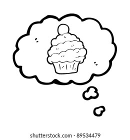 cupcake  pictogram in thought bubble