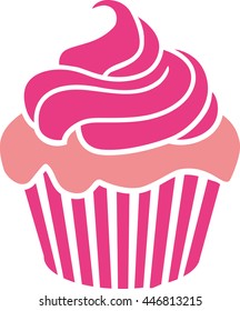 Cupcake with pink cream on rose dough