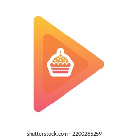 cupcake play logo gradient design template icon element