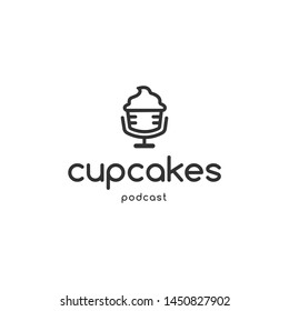 Cupcake Podcast Icon Logo Design