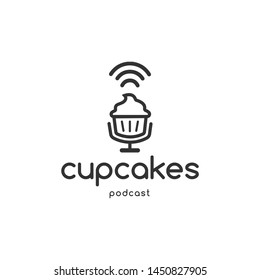 Cupcake Podcast Icon Logo Design