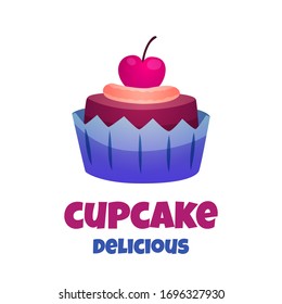 Cupcake poster design. Vector illustration