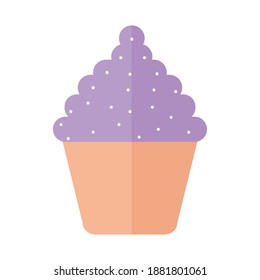 cupcake with a purple color vector illustration design