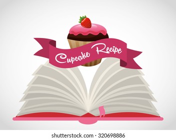 cupcake recipe book design, vector illustration eps10 graphic 