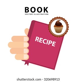 cupcake recipe book design, vector illustration eps10 graphic 