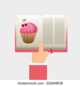 cupcake recipe book design, vector illustration eps10 graphic 