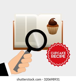 cupcake recipe book design, vector illustration eps10 graphic 