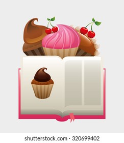 cupcake recipe book design, vector illustration eps10 graphic 