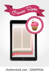 cupcake recipe book design, vector illustration eps10 graphic 