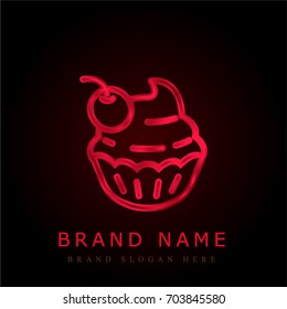 Cupcake red chromium metallic logo