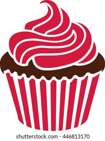 Cupcake with red cream