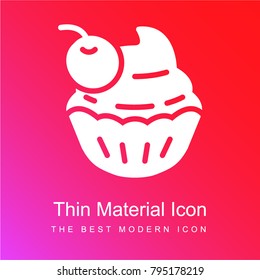 Cupcake red and pink gradient material white icon minimal design