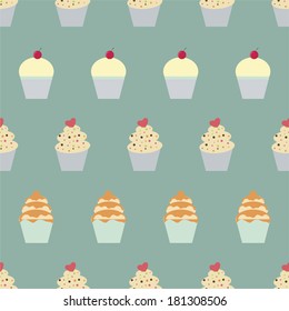 Cupcake retro fabric