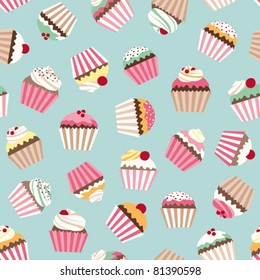 Cupcake retro fabric