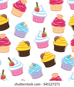 cupcake seamless background