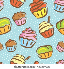 cupcake seamless background