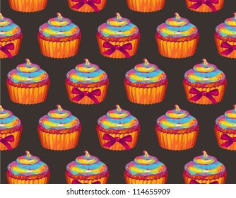 cupcake seamless pattern