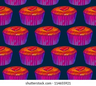cupcake seamless pattern