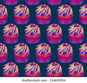 cupcake seamless pattern