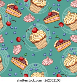 cupcake seamless pattern 