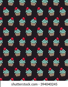 Cupcake seamless pattern