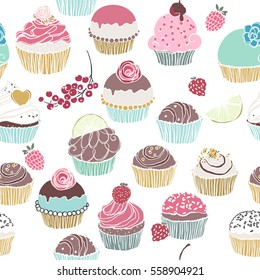 cupcake seamless pattern