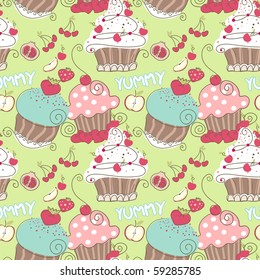 cupcake seamless pattern