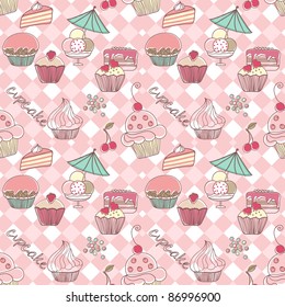 cupcake seamless pattern