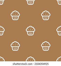 cupcake seamless pattern background vector
