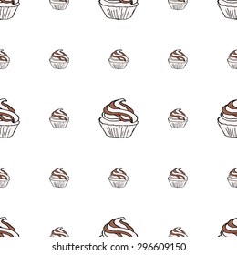 Cupcake seamless pattern. Vector illustration