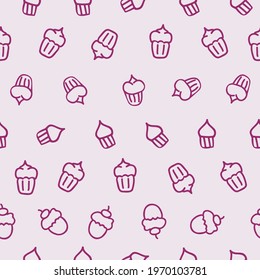 Cupcake Seamless Pattern Vector Texture Background