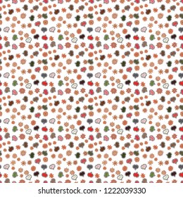 Cupcake seamless pattern. Wrapping paper. Cute birthday background on blue, white and black. Sweets background design. Vector illustration.