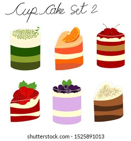 Cupcake set design for illustration.