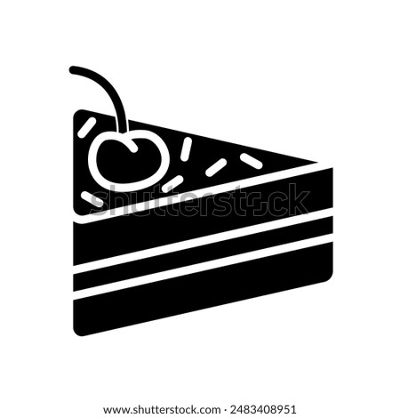 Cupcake set icon. Frosted cupcake with cherry, dessert, sweet treat, baked goods, pastry, birthday, celebration, bakery, confectionery, snack.