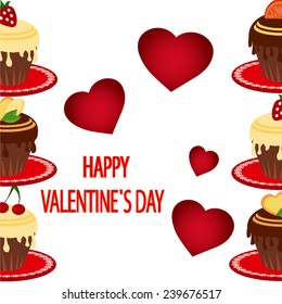 Cupcake set for Valentine`s day design